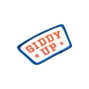 Giddy Up Embroidered Iron on Patch - Red, White and Blue