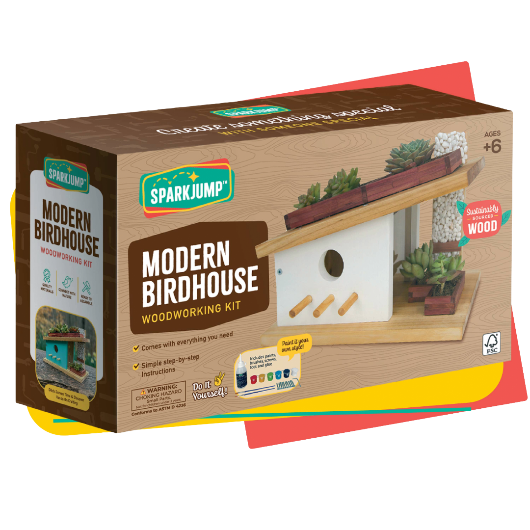 Modern Birdhouse Woodworking Kit