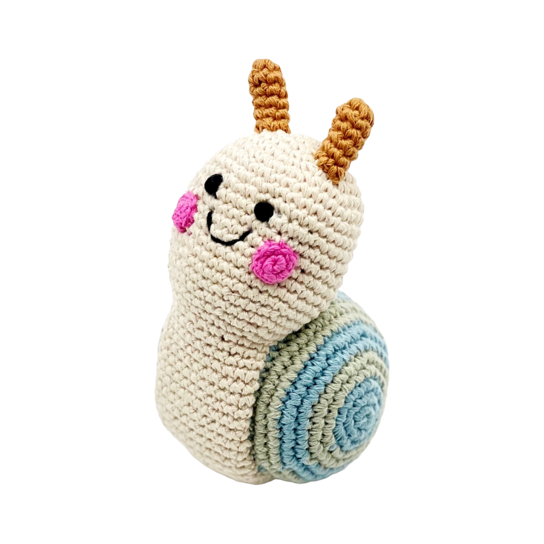 Plush  Snail Rattle: White
