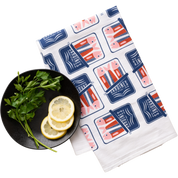 Sardines Screen Printed Cotton Tea Towel