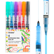 Dual-Tip Notetaking Pen Set Of 6