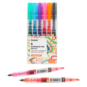 Dual-Tip Notetaking Pen Set Of 6