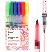 Dual-Tip Notetaking Pen Set Of 6