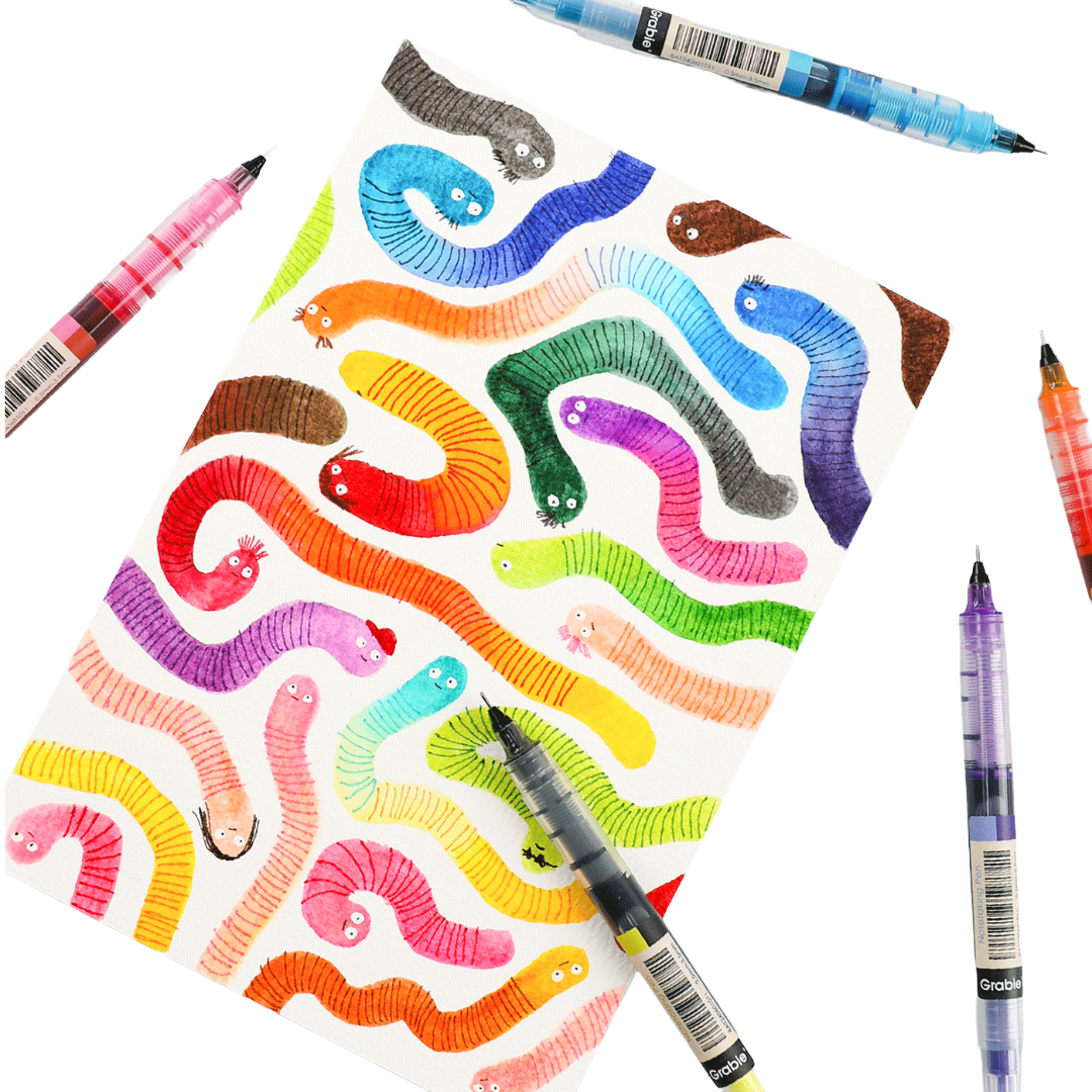 Dual-Tip Notetaking Pen Set Of 6
