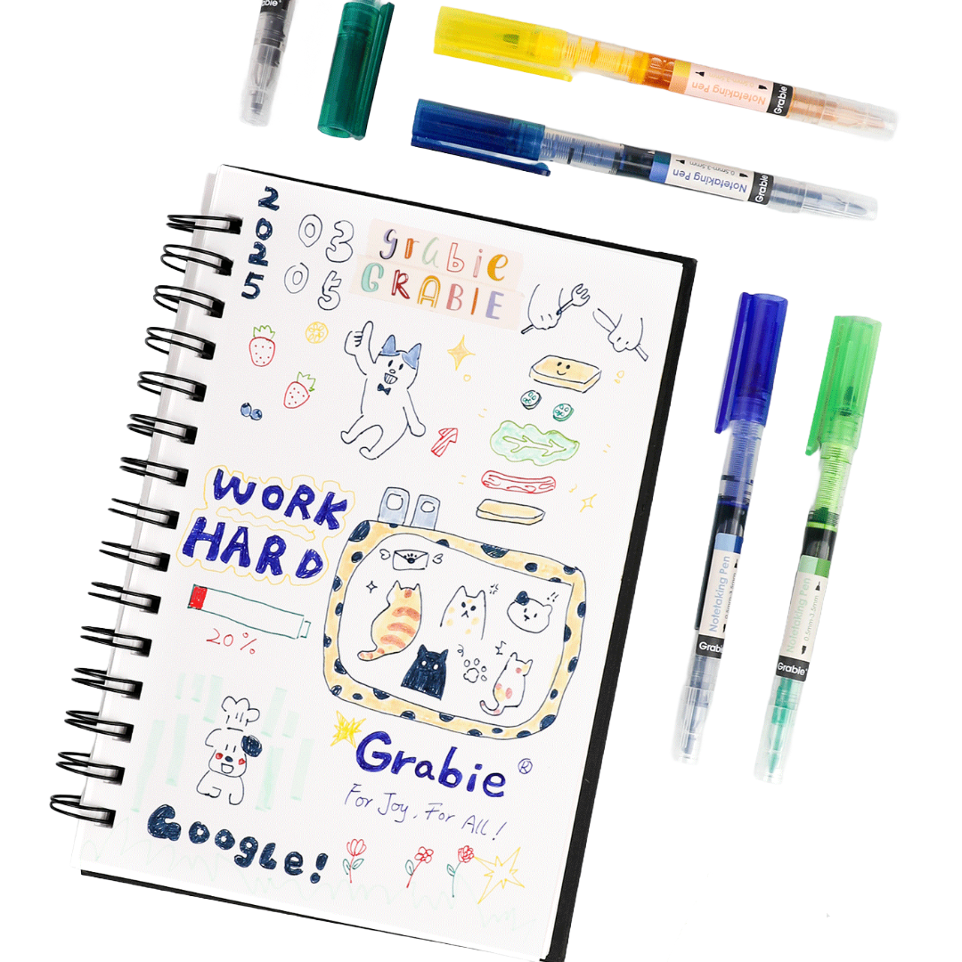 Dual-Tip Notetaking Pen Set Of 6