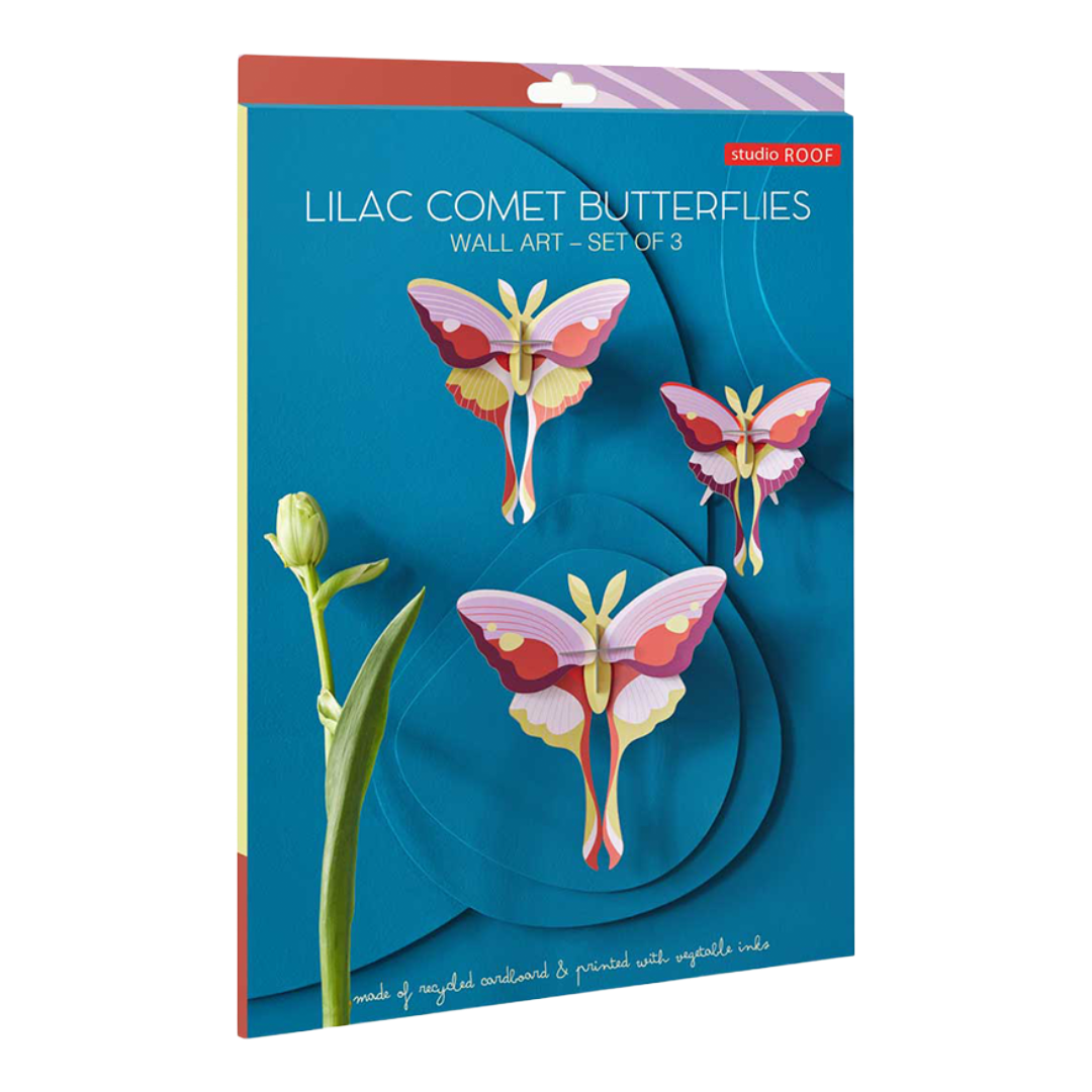 Lilac Comet Butterflies - Set of 3