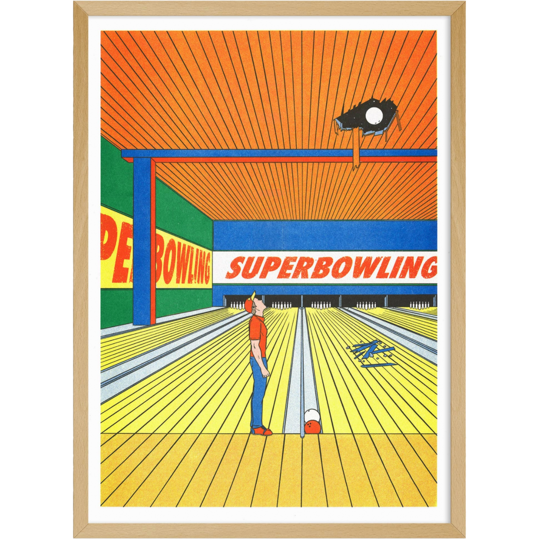 Super Bowling | Art Print | Simon Bailly A3 Poster