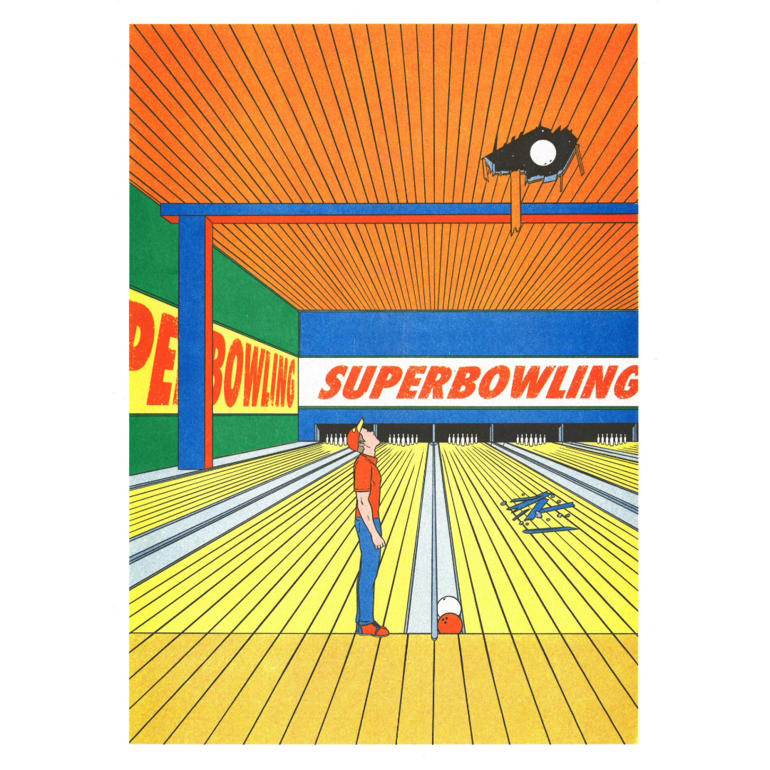 Super Bowling | Art Print | Simon Bailly A3 Poster
