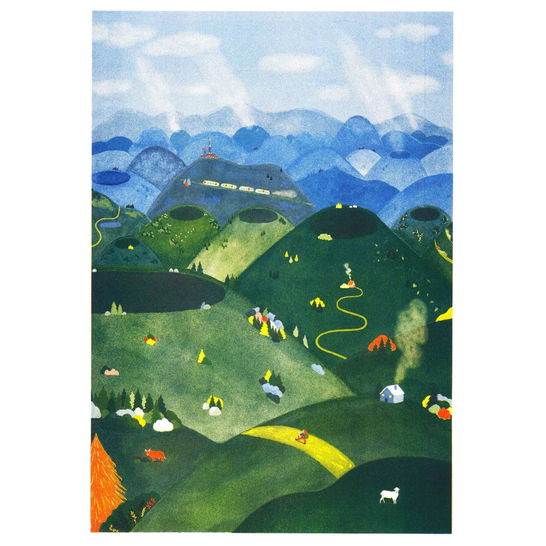 Chaîne des Puys | Art Print | Charline Collette A3 Poster