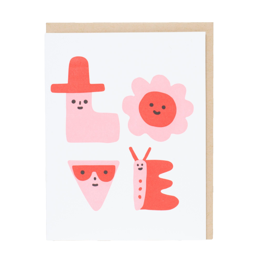 LOVE Characters | Letterpress Greeting Card