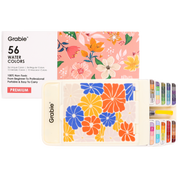 Foldable Watercolor Set Of 56 With Water Brush Pen