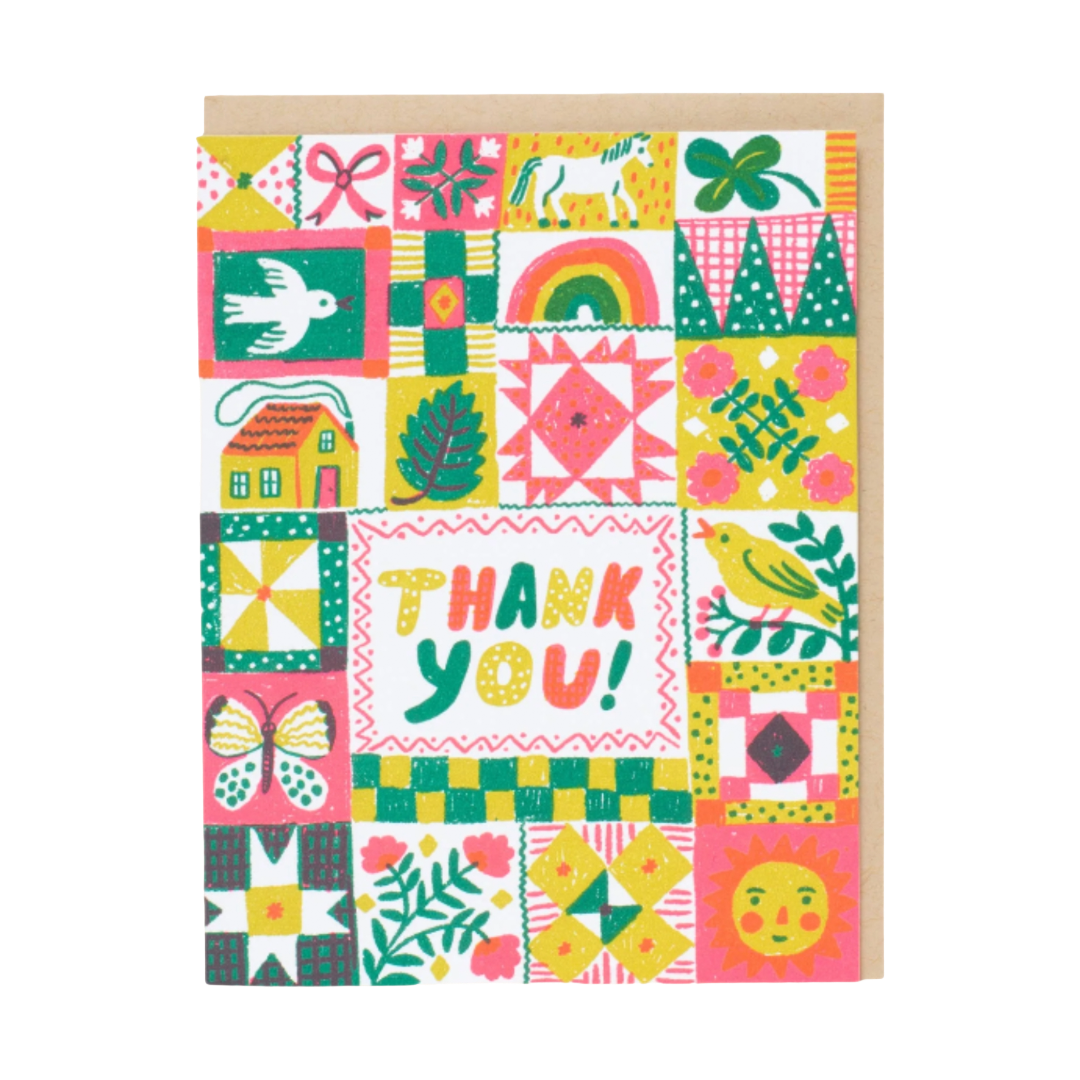 Folk Quilt | Thank You Card