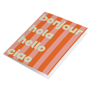 Bonjour Hola Pink | Greeting Card