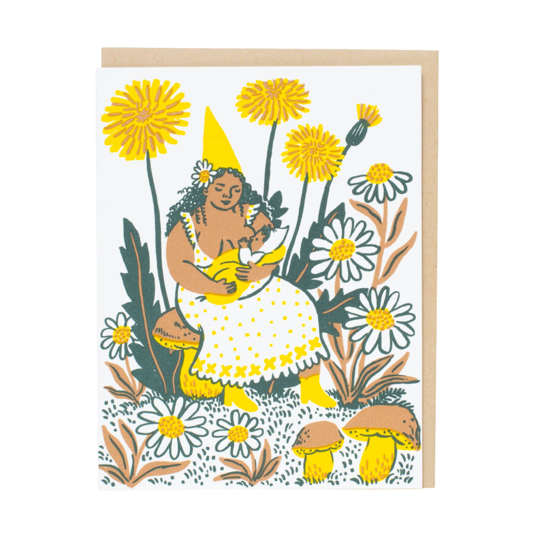 Dandelion Baby & Gnome | Greeting Card
