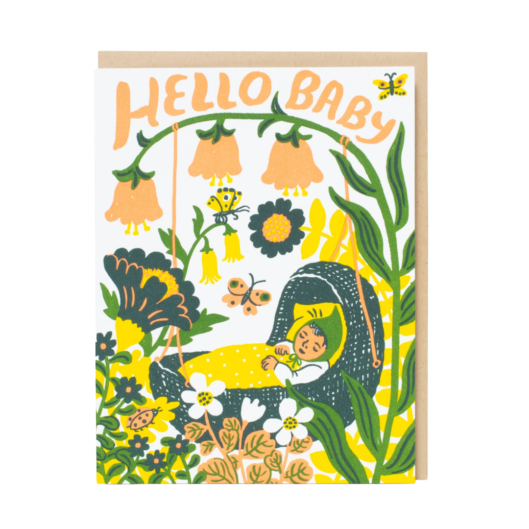Hello Baby Bassinet, Yellow | Baby Card