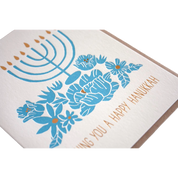 Happy Hanukkah Flower Menorah | Holiday Card