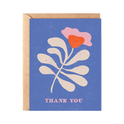 Blue Abstract Floral | Thank You Card