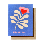 Blue Abstract Floral | Thank You Card