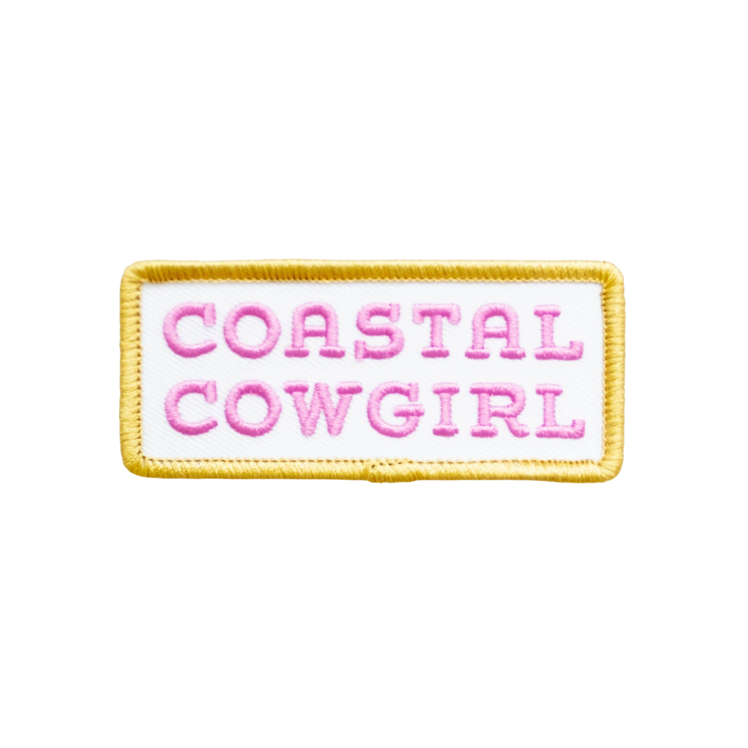 Coastal Cowgirl, Purple+Gold | Embroidered Iron on Patch