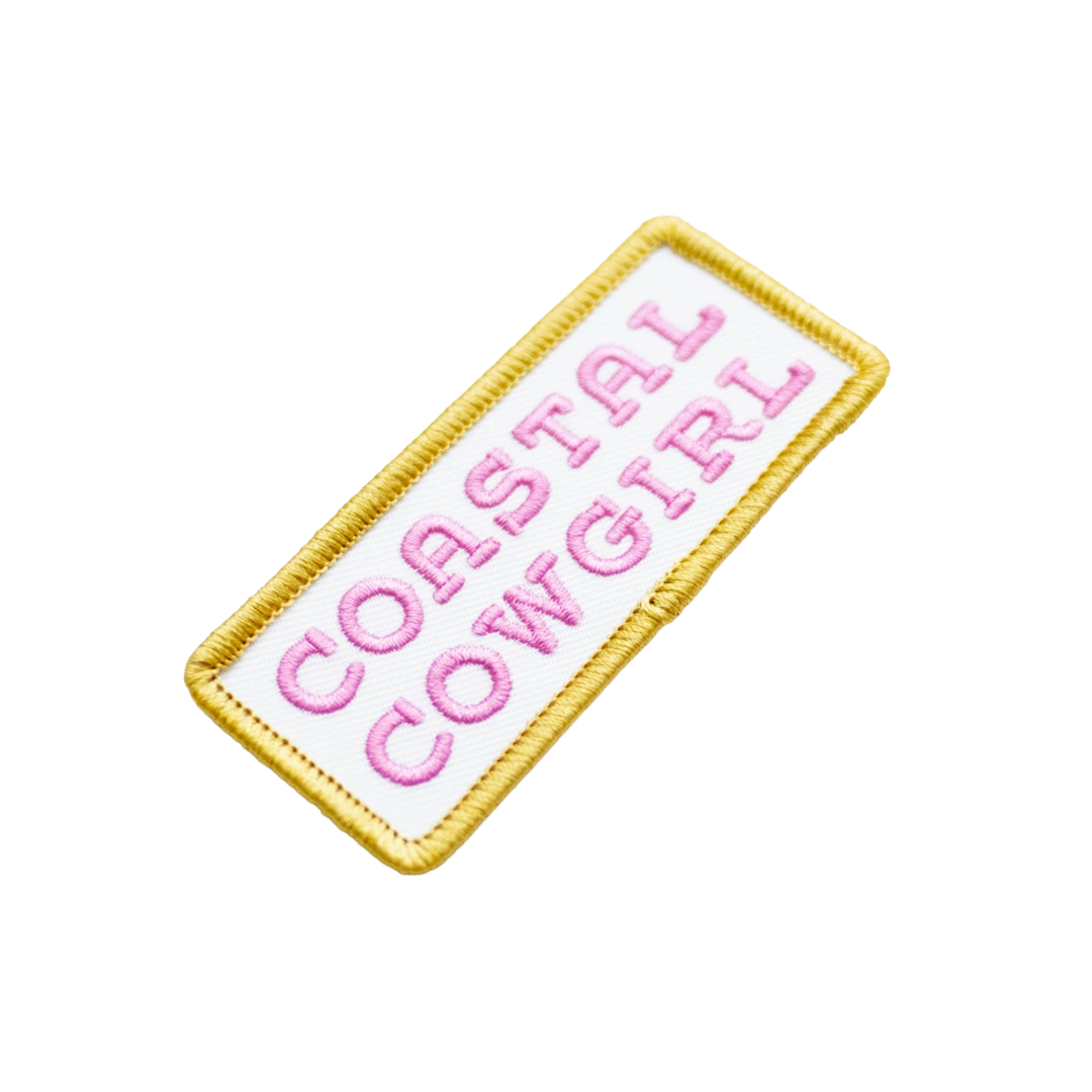Coastal Cowgirl, Purple+Gold | Embroidered Iron on Patch
