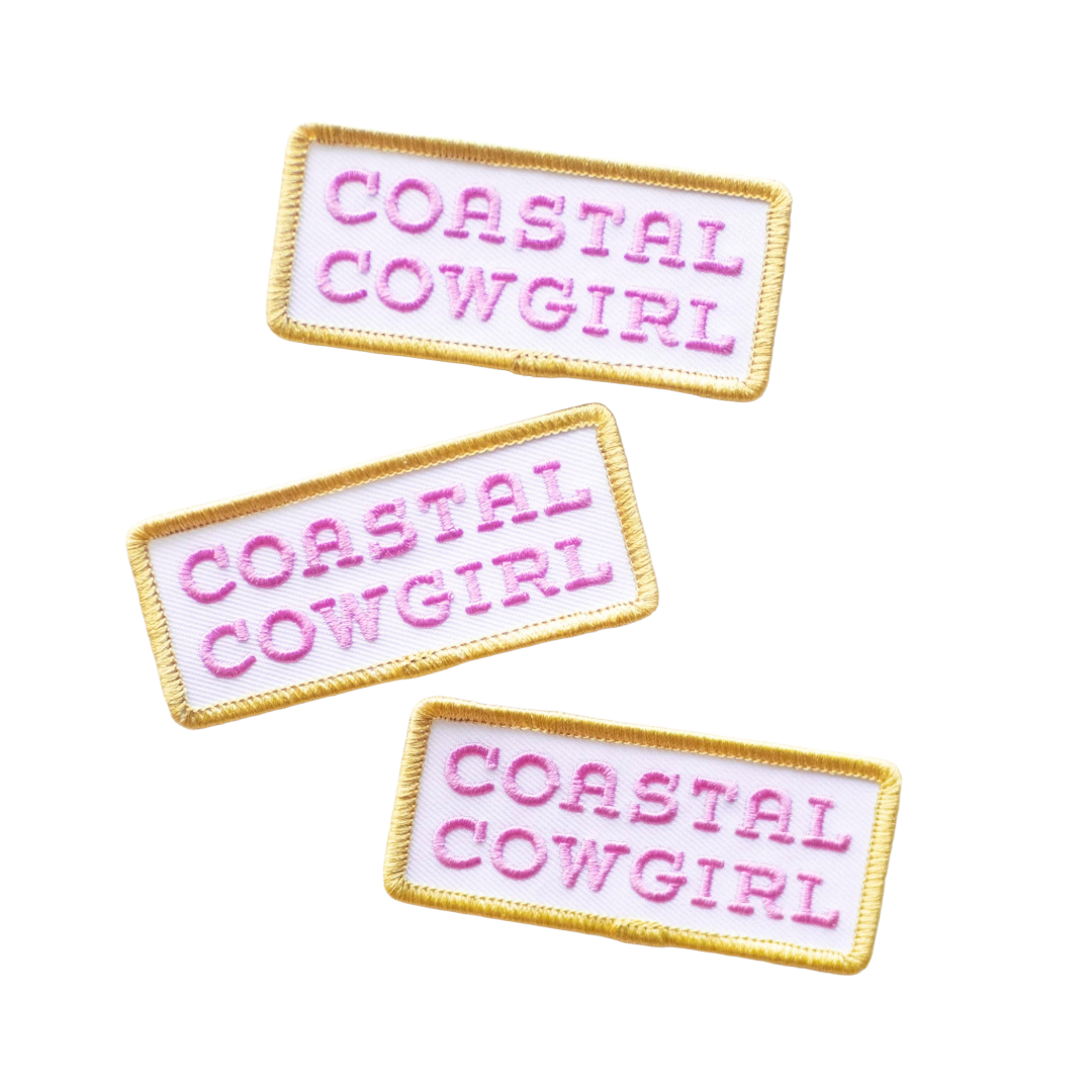 Coastal Cowgirl, Purple+Gold | Embroidered Iron on Patch