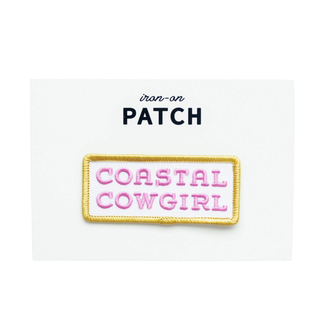 Coastal Cowgirl, Purple+Gold | Embroidered Iron on Patch