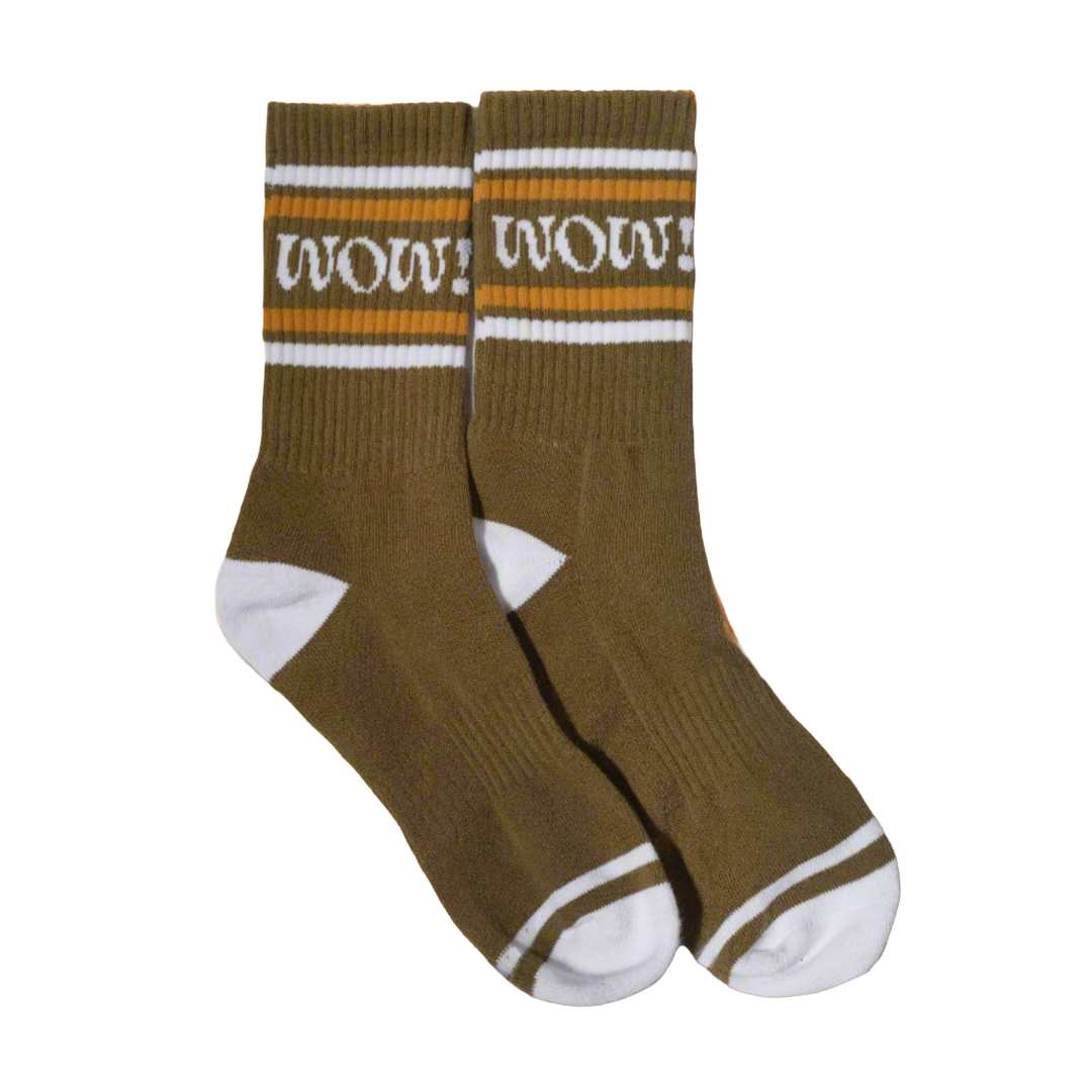 'WOW!’ Socks: Brown and One Size Fits All