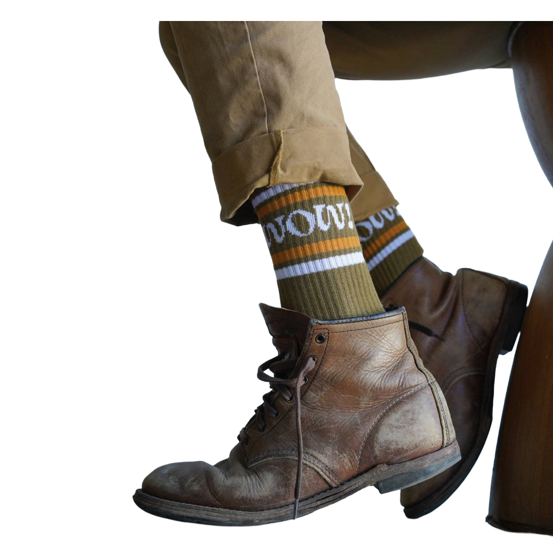 'WOW!’ Socks: Brown and One Size Fits All