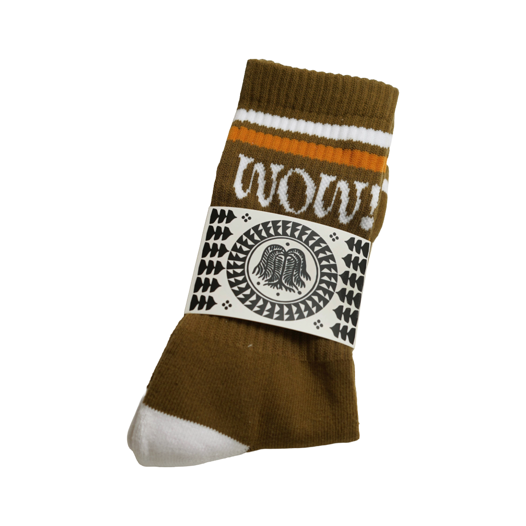 'WOW!’ Socks: Brown and One Size Fits All