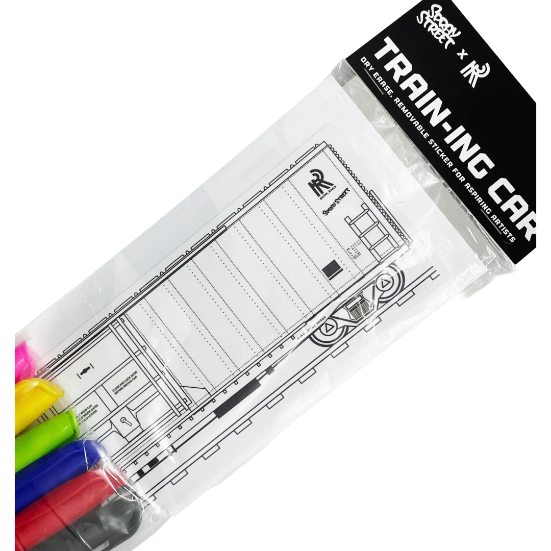 TRAIN-ING CAR Boxcar Dry Erase Sticker - Spray Street