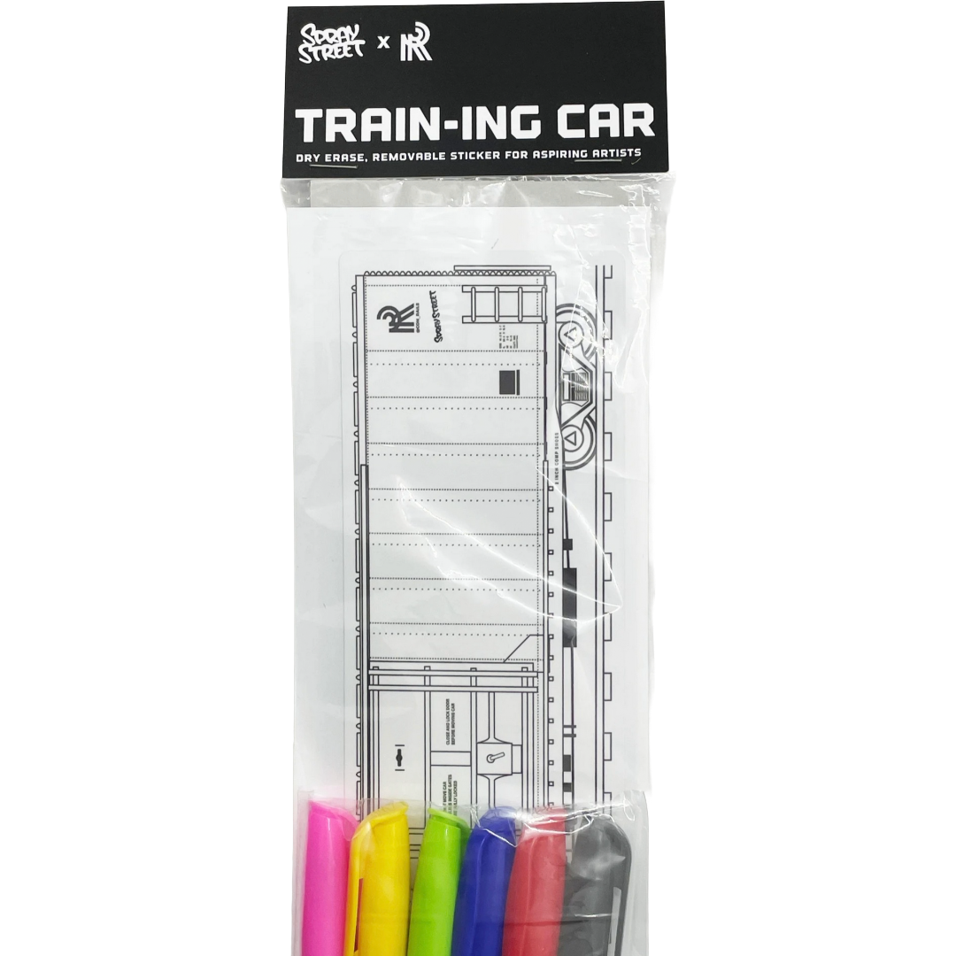 TRAIN-ING CAR Boxcar Dry Erase Sticker - Spray Street