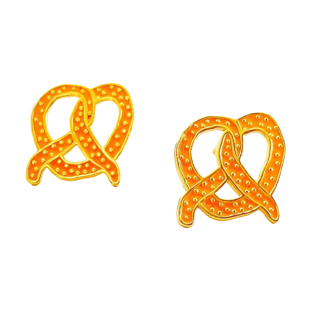 Pretzel Enamel Earrings