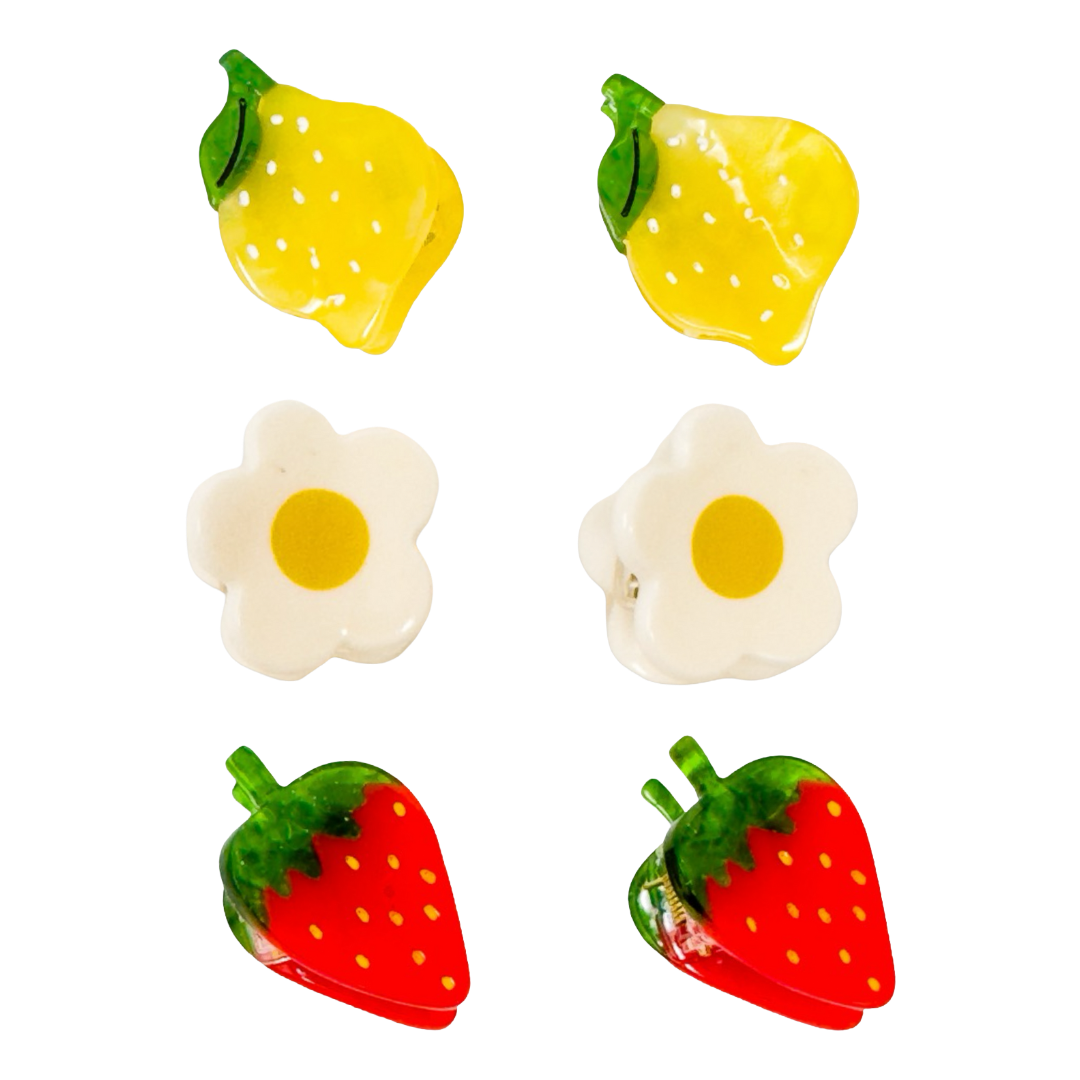 Fruit and Flowers | Micro Hair Claw Clip Set