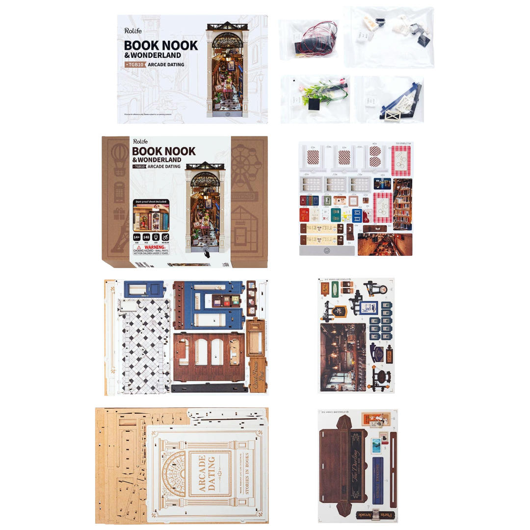 DIY Book Nook Kit: Paris Arcade Date with Dust Cover