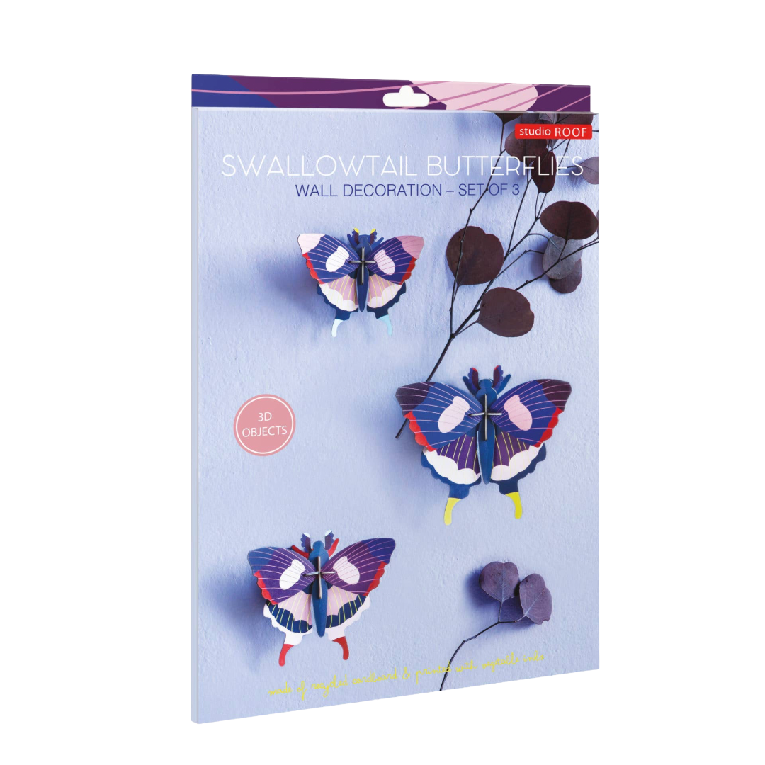 Swallowtail Butterflies 3D DIY Wall Art - Set of 3