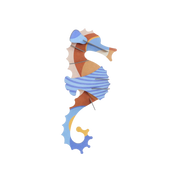 Blue Ringlet Seahorse 3D DIY Wall Art