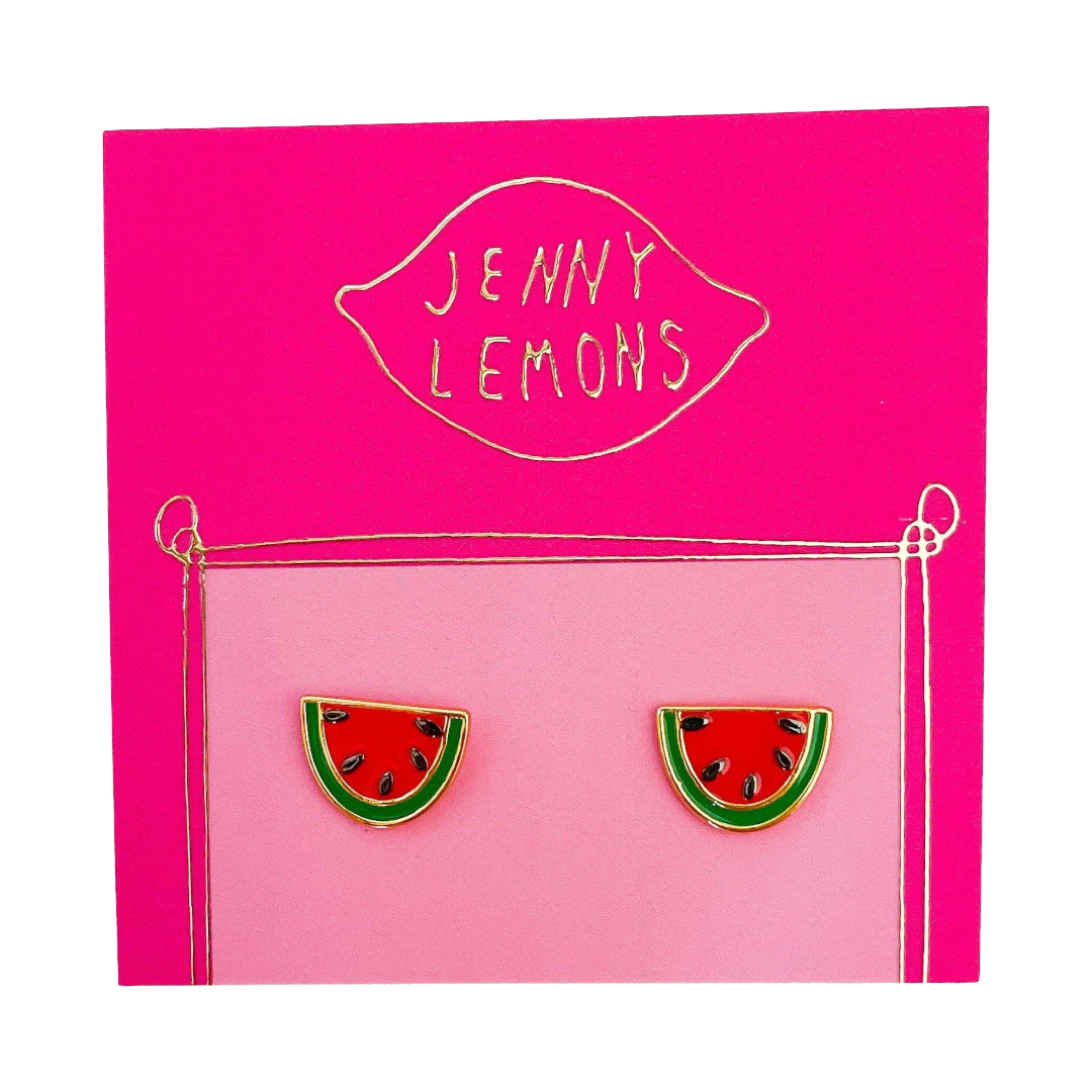 Watermelon Enamel Earrings