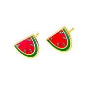 Watermelon Enamel Earrings