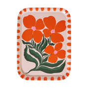 Wild Flower Orange Bent Birch Serving Tray