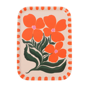 Wild Flower Orange Bent Birch Serving Tray