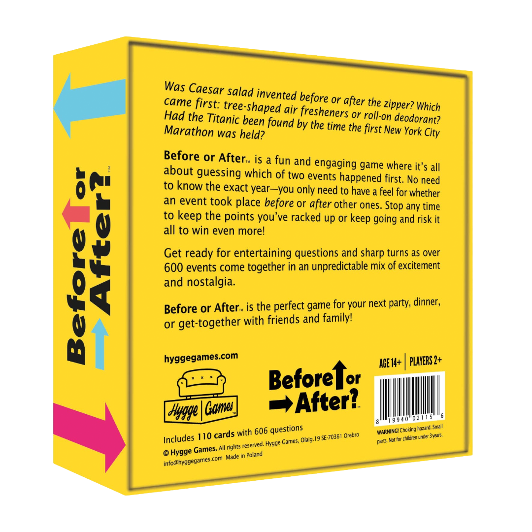Before or After? | Card Game