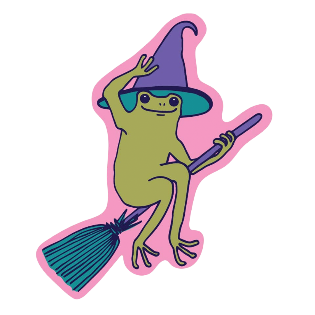 Froggy Witch Sticker