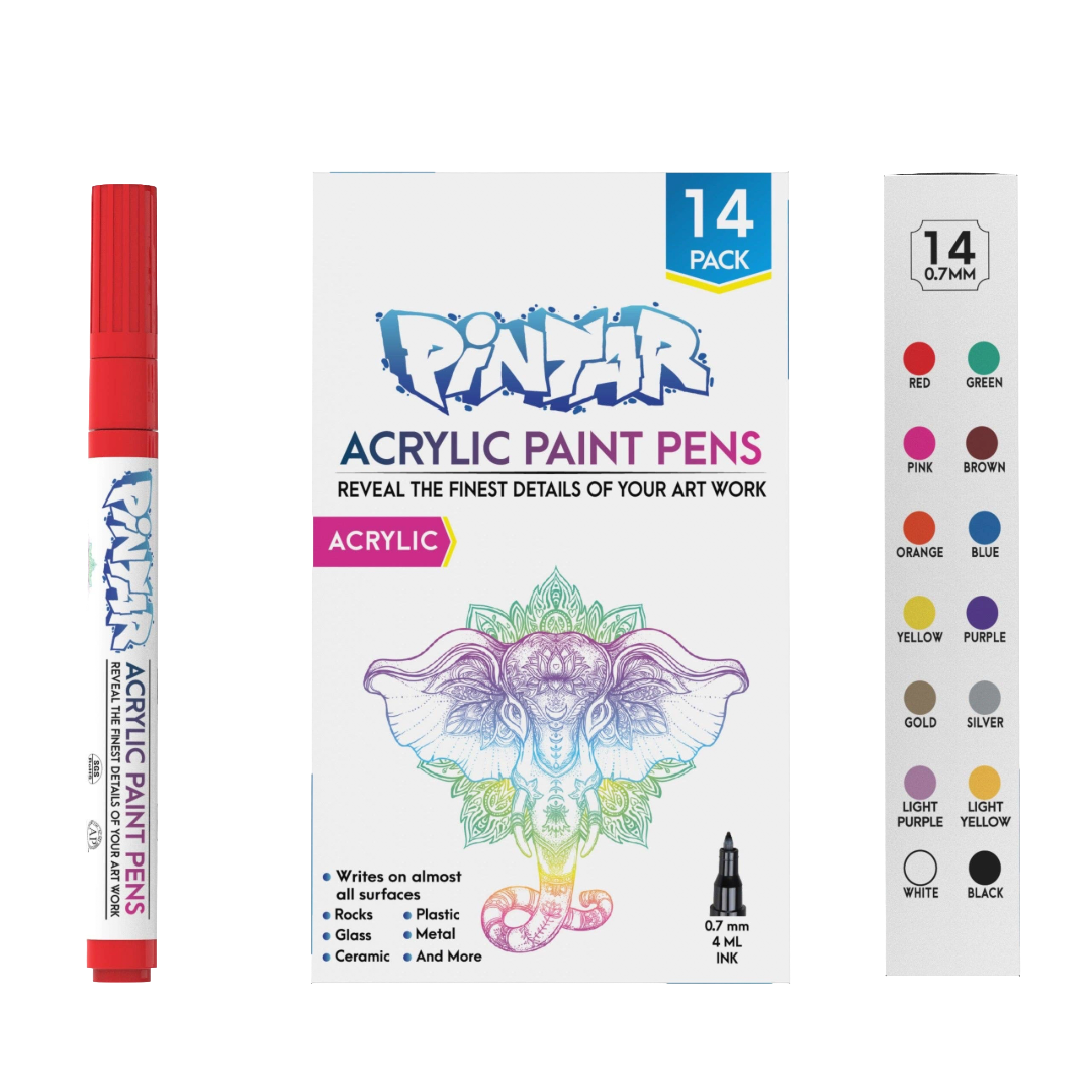 Pintar 14 Pack Fine Point Acrylic Paint Pens