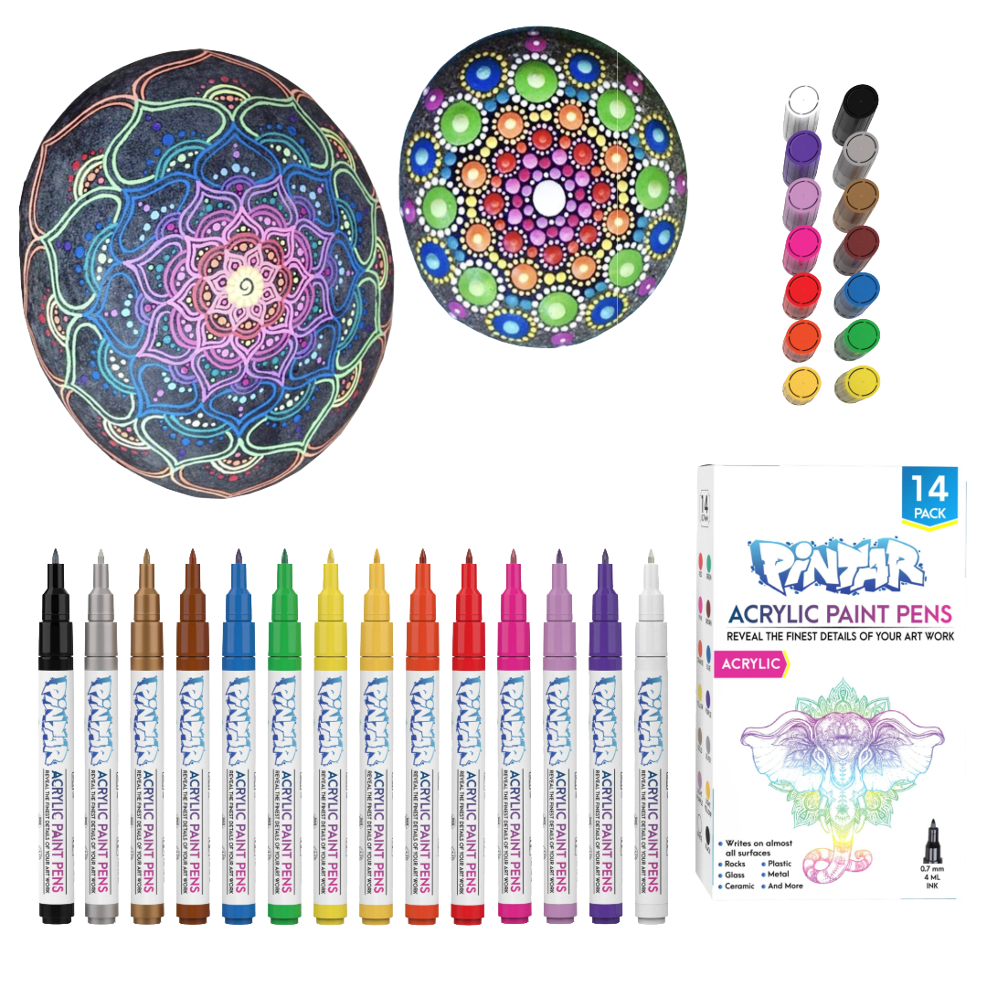 Pintar 14 Pack Fine Point Acrylic Paint Pens