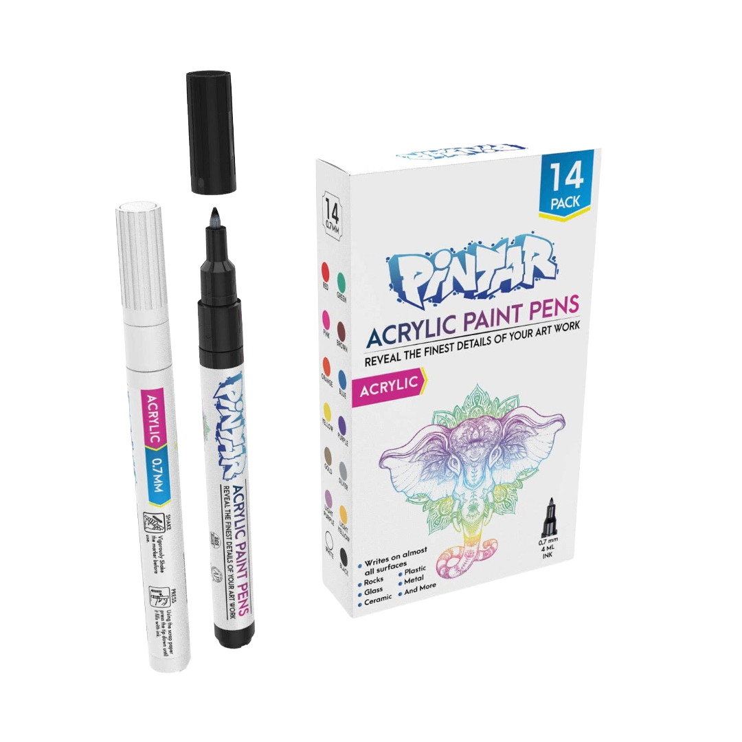 Pintar 14 Pack Fine Point Acrylic Paint Pens