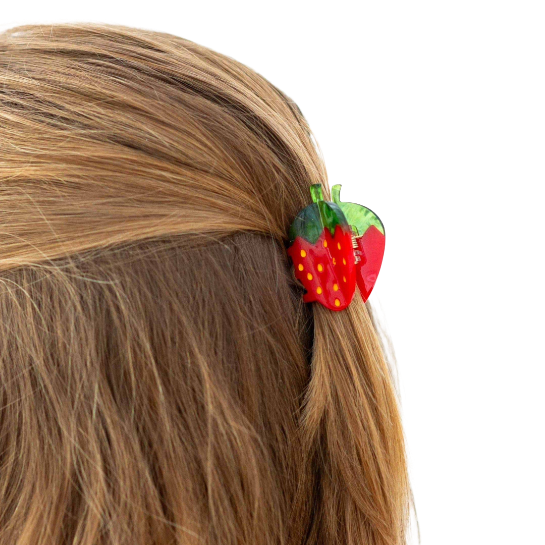 Mini Red Strawberry Hair Claw Clip