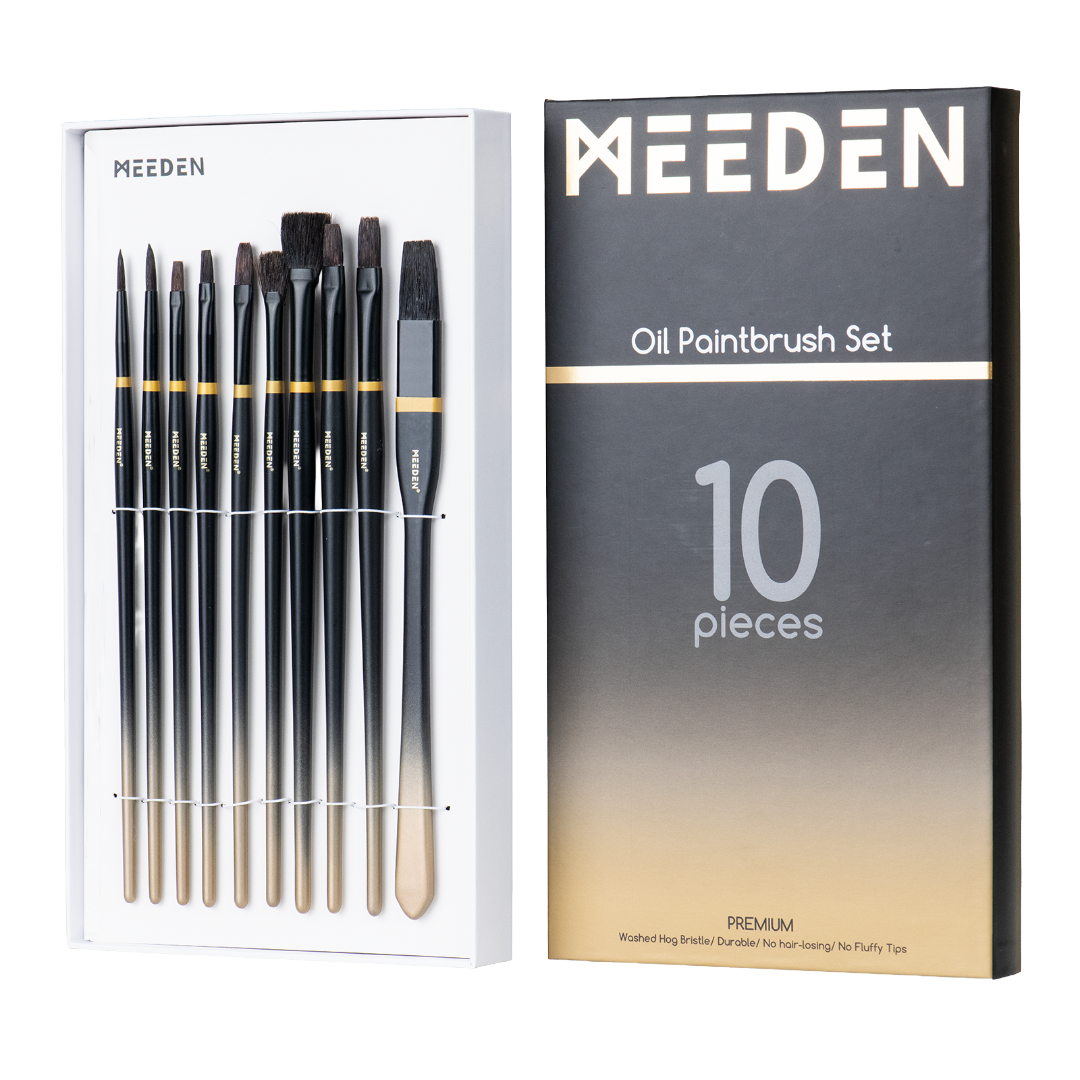 MEEDEN Professional Paint Brushes Set, 10 PCS