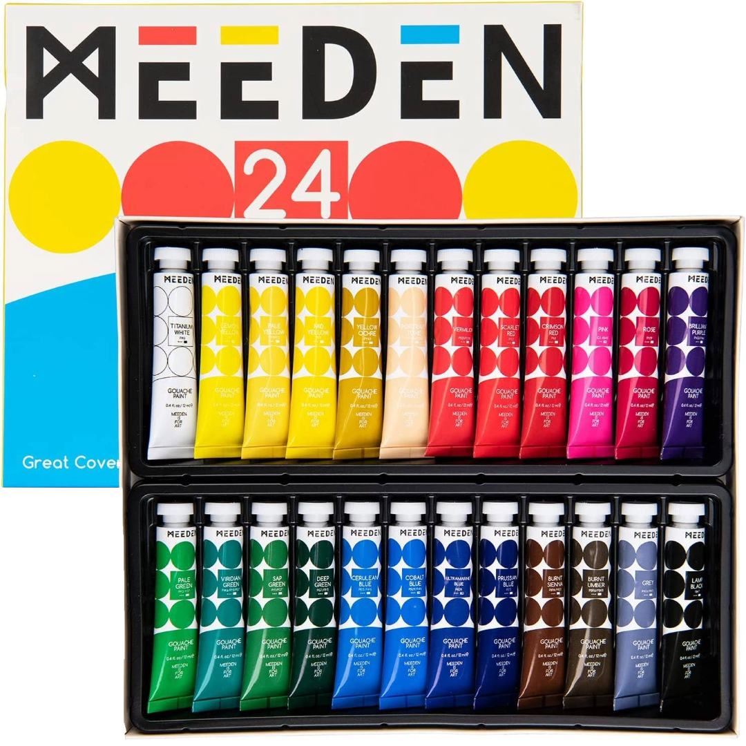 Gouache Paint Set - Non-Toxic 24 x 12ml/0.4oz
