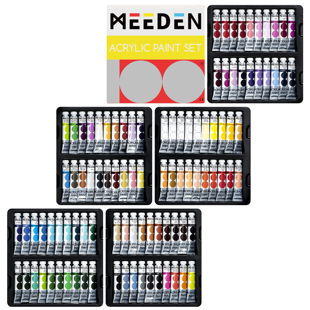 MEEDEN Heavy Body Acrylic Paint Sets - 100 Colors Acrylic Paint Tubes