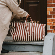 Organic Tote LARGE - Brown Stripes
